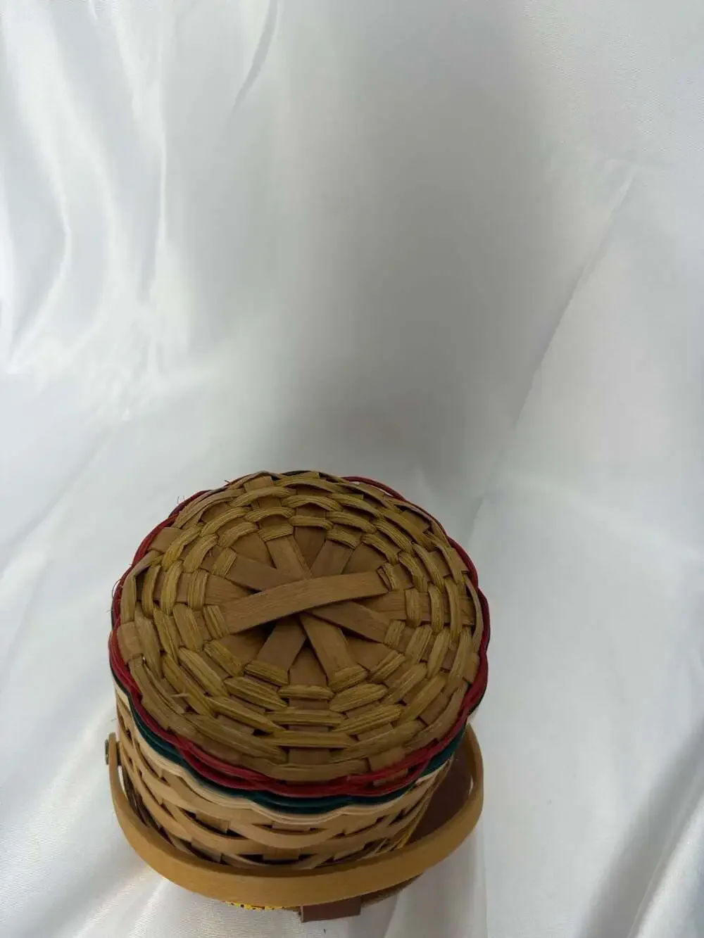 Lidded Woven Basket 6 In. Sewing Theme / teacher